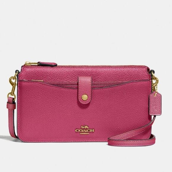 Coach Convertible Noa Pop Up Messenger In hot pink magenta purse wallet wristlet - Picture 1 of 16